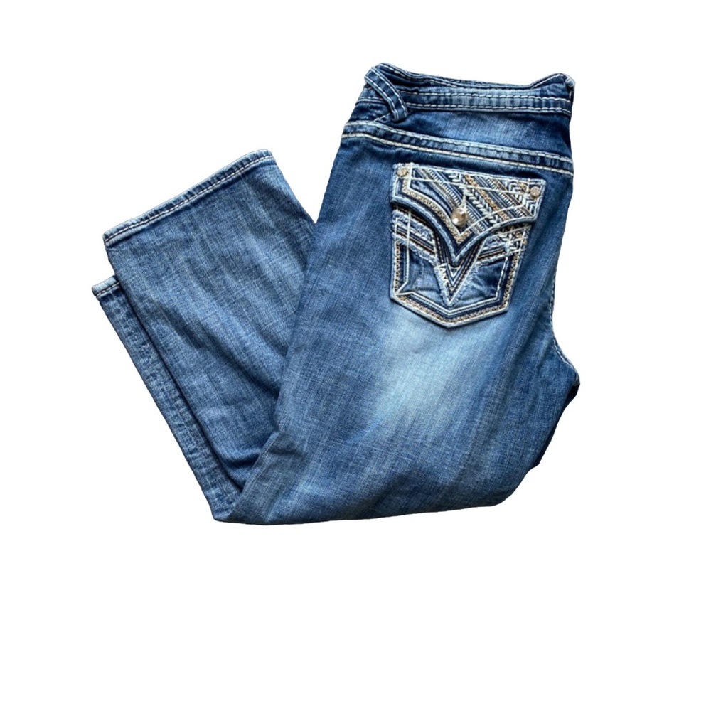 Vigoss The New York Capri Med Wash White Stitched w/ Detailed Pockets Size 11/12